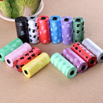Pet Waste Bags with Printed Design - 15 bags per roll